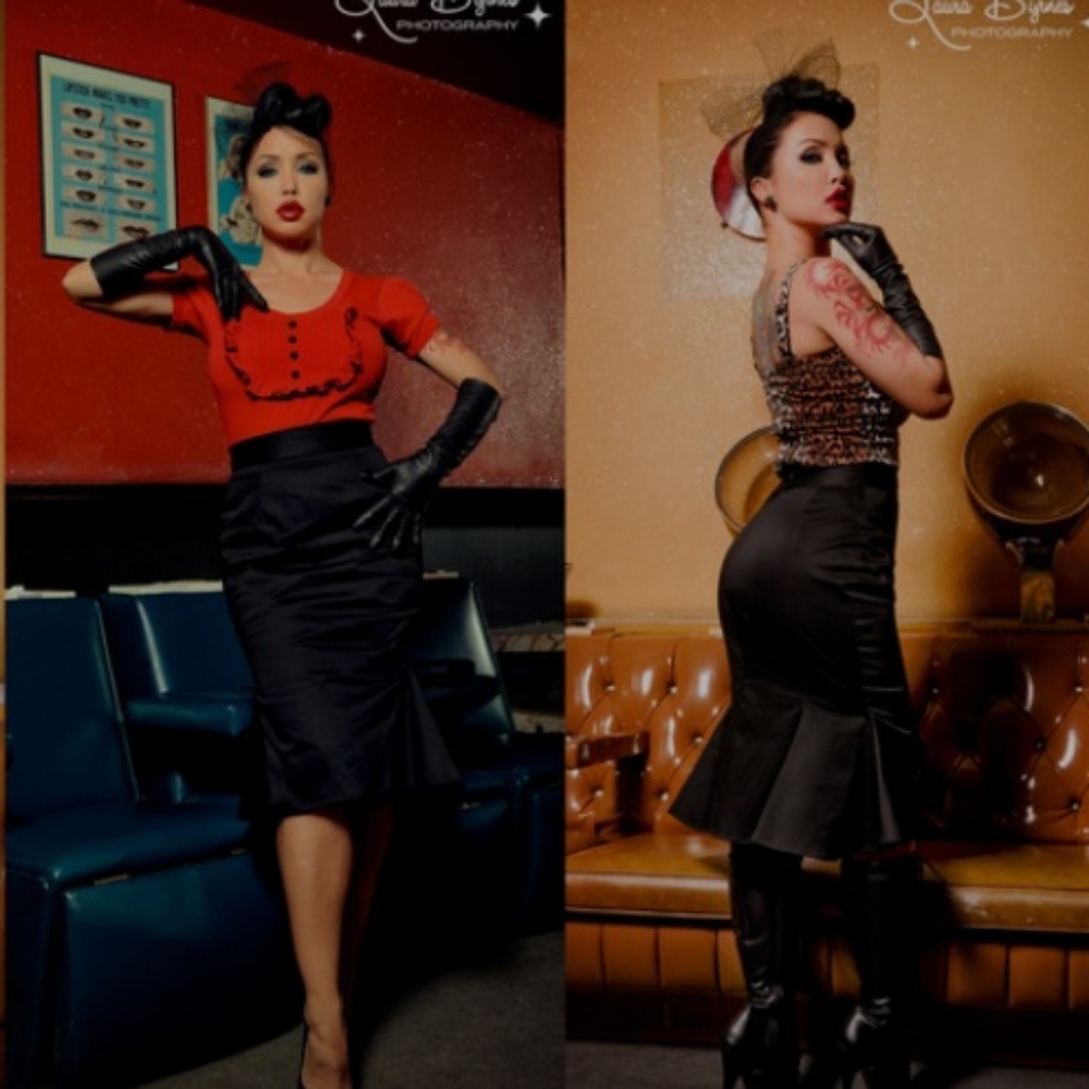 RARE Deadly Dames kinky ruffles trumpet skirt XS